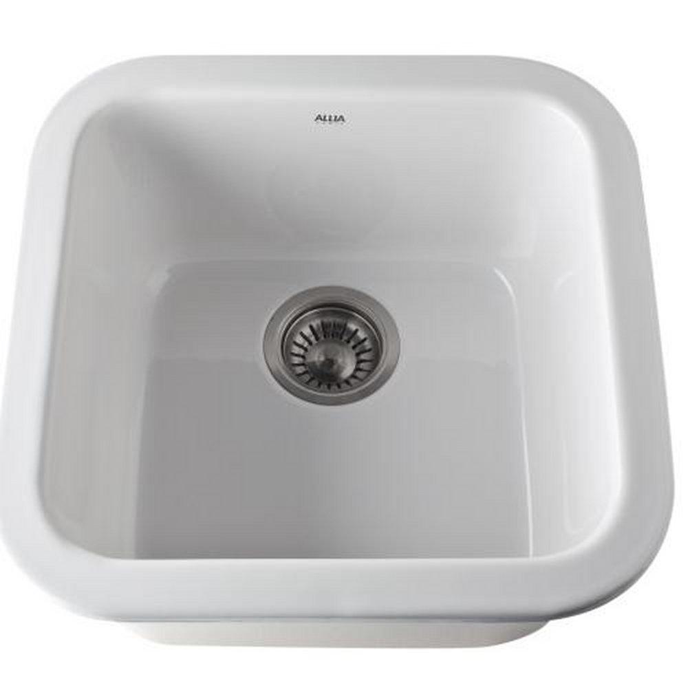 ROHL 5927-00 Palladian 17-7/8 x 17-1/2 in. Drop-in and Undermount Fireclay Bar Sink in White