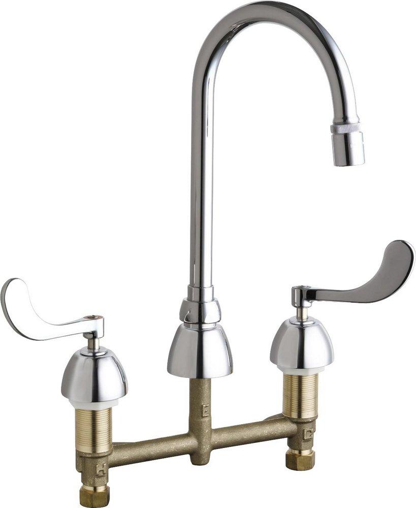 Chicago Faucets 786-E29XKABCP Two Handle Kitchen Faucet in Polished Chrome