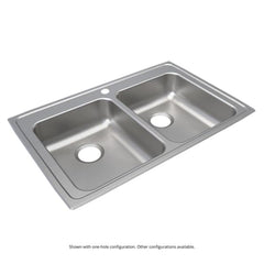 Elkay LRAD3321652 Lustertone Classic Stainless Steel 33 x 21-1/4 x 6-1/2 Equal Double Bowl Drop-in ADA Sink