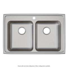 Elkay LRAD3321652 Lustertone Classic Stainless Steel 33 x 21-1/4 x 6-1/2 Equal Double Bowl Drop-in ADA Sink