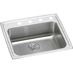 Elkay LRAD252165PD3 Lustertone Classic Stainless Steel 25 x 21-1/4 x 6-1/2 Single Bowl Drop-in ADA Sink with Perfect Drain