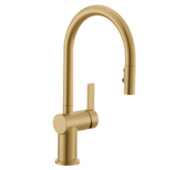 Moen 7622BG Cia Single-Handle Pull-Down Sprayer Kitchen Faucet with Power Boost in Brushed Gold