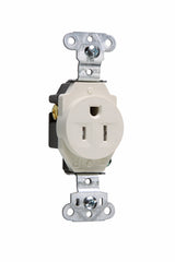 Pass & Seymour TR5251LA 15 Amp 125 VAC 2-Pole 3-Wire NEMA 5-15R Light Almond Nylon Face Tamper-Resistant Single Receptacle