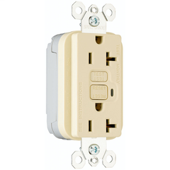 Pass & Seymour PT2095I 20 Amp 125 VAC 2-Pole 3-Wire NEMA 5-20R Ivory Thermoplastic Duplex GFCI Receptacle