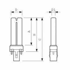 Philips 146837 Short Compact Fluorescent Lamp, 13 W, GX23 CFL-NI Lamp, PLS Shape, 825 Lumens