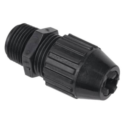 T&B 2673 1/2 MNPT Black Nylon Liquid Tight Cord Straight Connector .400 to .560 Cord Dia. Range