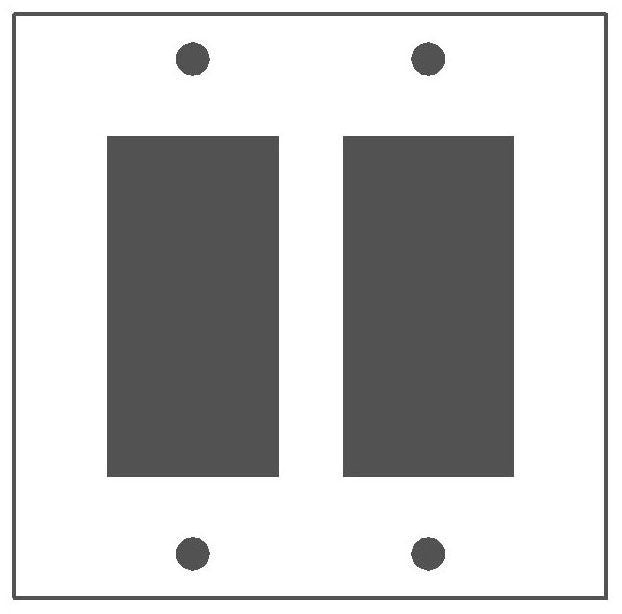 Mulberry 93402 MULBERRY 2G SAT-SS Standard Receptacle Wallplate 4.5 in H x 4.562 in W