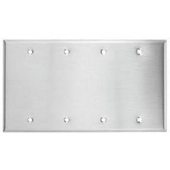 Mulberry 97154 Standard Blank Wall Plate 4 Gangs 8.187 in W x 4.5 in H Replacement MPN