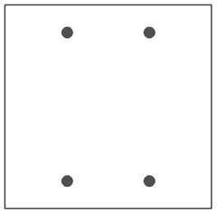 Mulberry 93152 Standard Blank Wallplate 2 Gangs 4.5 in H x 4.562 in W