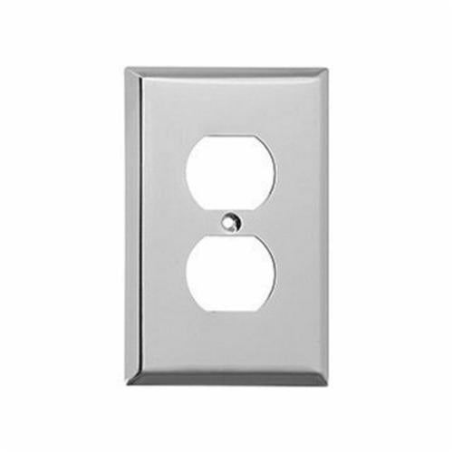 Mulberry 93101 Standard Receptacle Wallplate, 1 Gang, 4-1/2 in H x 2-3/4 in W, 302 Stainless Steel