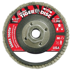 Weiler 50107 Saber Tooth 4-1/2 in 80 Grit Ceramic Alumina Abrasive Flap Disc