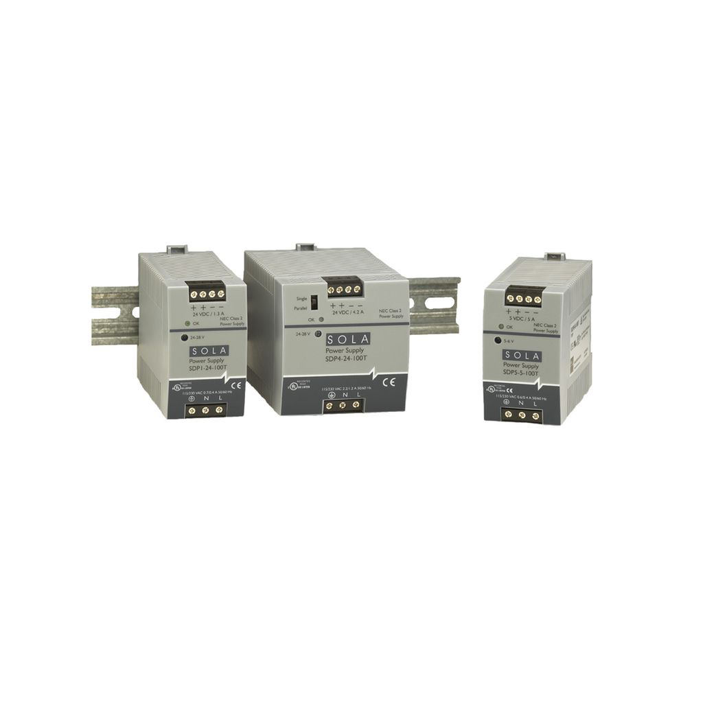 SolaHD SDP4-24-100RT 24/28 VDC 4.2 Amp Output Din Rail Power Supply