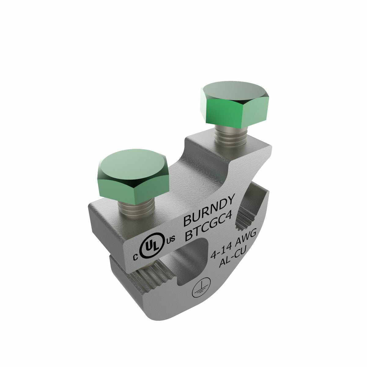 BURNDY BTCGC4SS Aluminum Ground Tray Clamp Accommodates Ground Wire Size #14 AWG to 4 AWG