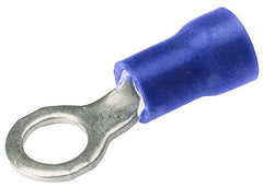 BURNDY TP148 Copper Terminal, Ring Tongue, 16-14 AWG, #6-#8 Stud, Vinyl Insulated, Tin Plated, Wire Strip Length: 13/64