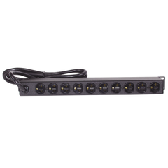 Hubbell HPWPWR 19 Rack Mount, 10 Rear Outlets, NEMA 5-15R Plug, 15A/120V, Flush