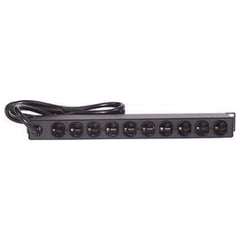 Hubbell HPWPWR 19 Rack Mount, 10 Rear Outlets, NEMA 5-15R Plug, 15A/120V, Flush