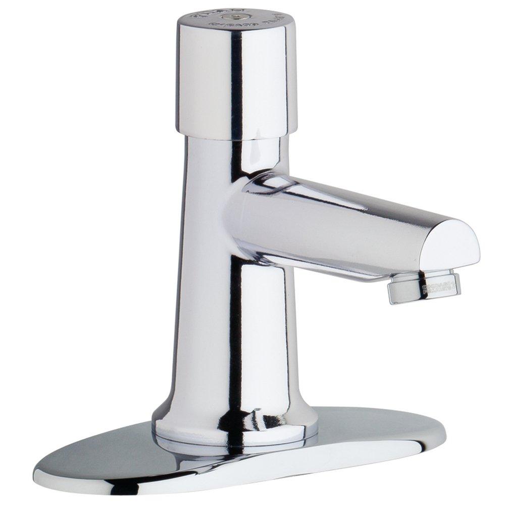 Chicago Faucets 3500-4E2805ABCP Single Handle Centerset Metering Bathroom Sink Faucet