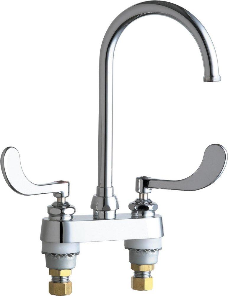 Chicago Faucets 895-317GN2AABCP Two Handle Kitchen Faucet in Polished Chrome