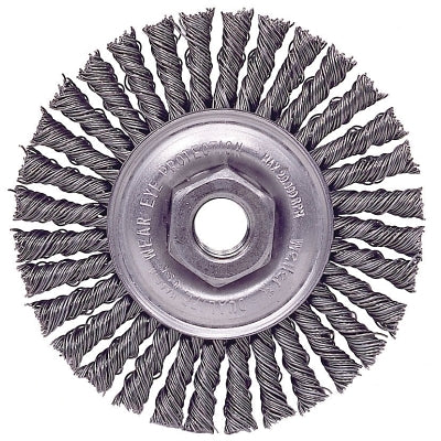 Weiler 13126 Roughneck Wheel Brush - 4 in Diameter, 3/16 in Width, 20000 RPM