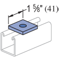 Atkore P1063-EG Unistrut Fitting, Washer, 1-5/8 Inch Square, 3/8 Inch Bolt