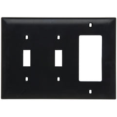 Legrand TP226BK Trademaster Plate 3gang 2toggle 1 Decorator Black