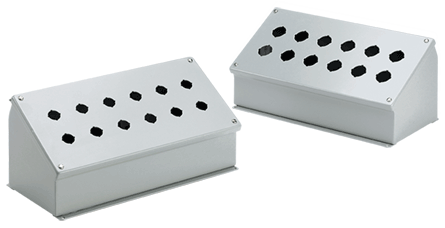 nVent E4PBAM Sloped Front Pushbutton Enclosure 3-1/2 in L x 10 in W x 4.84 in D NEMA 12/IP65