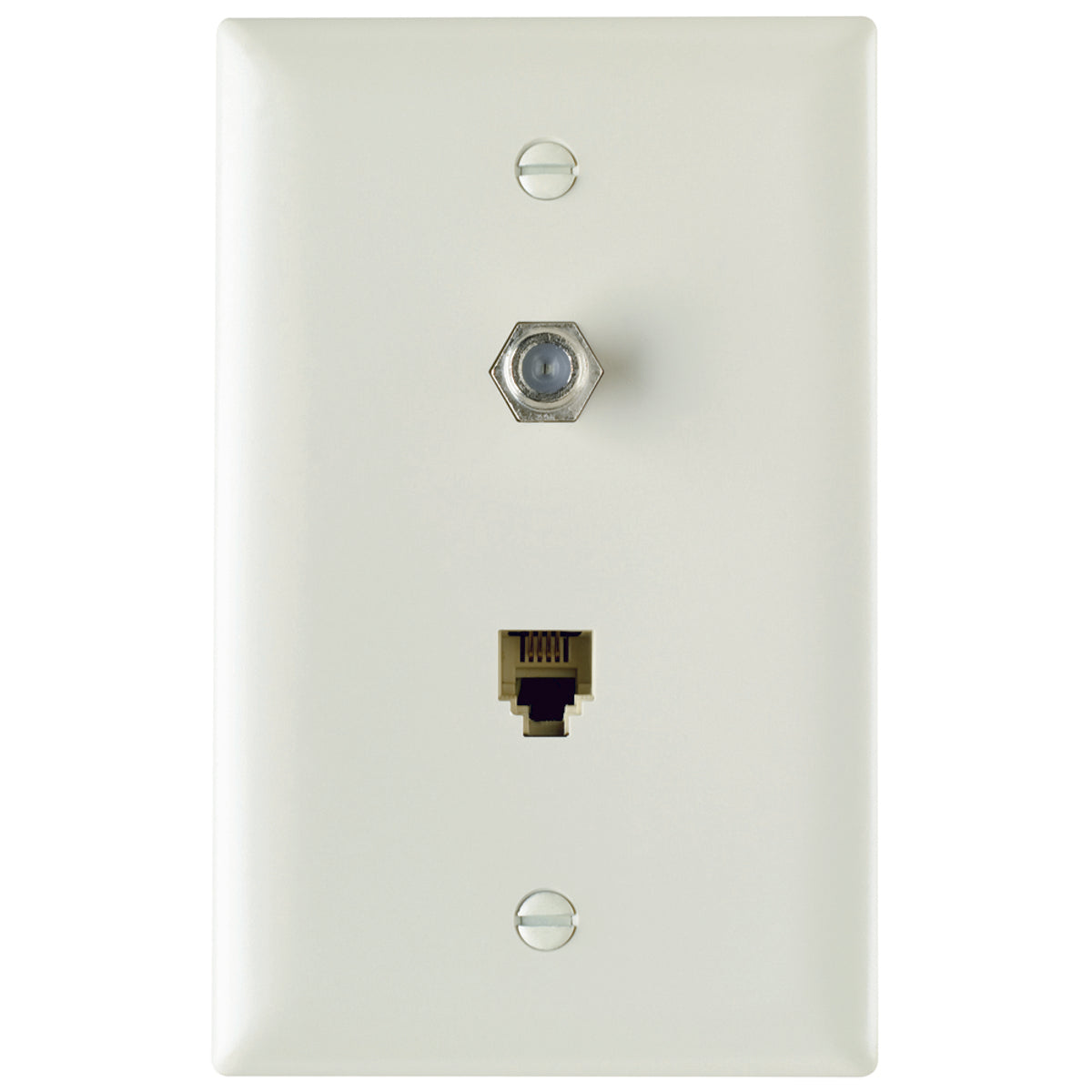Legrand-On-Q TPTELTVLA Combination F Type Coaxial Connector And Four Conductor RJ11 Telephone Jack