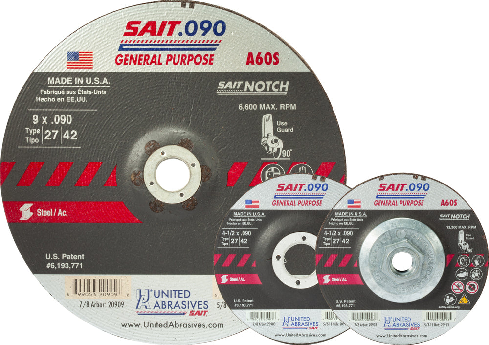 UNITED ABRASIVES SAIT 20919 GRINDING & CUT OFF WHEELS
