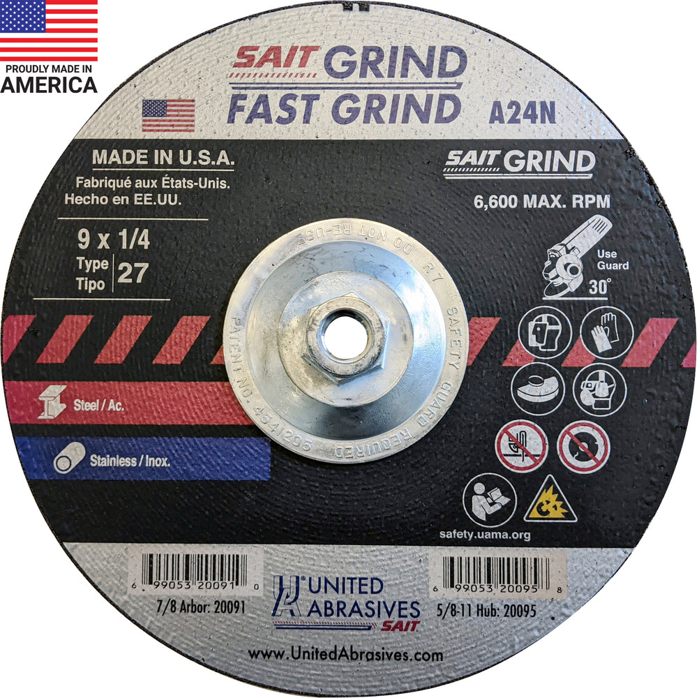 UNITED ABRASIVES SAIT 20095 GRINDING & CUT OFF WHEELS