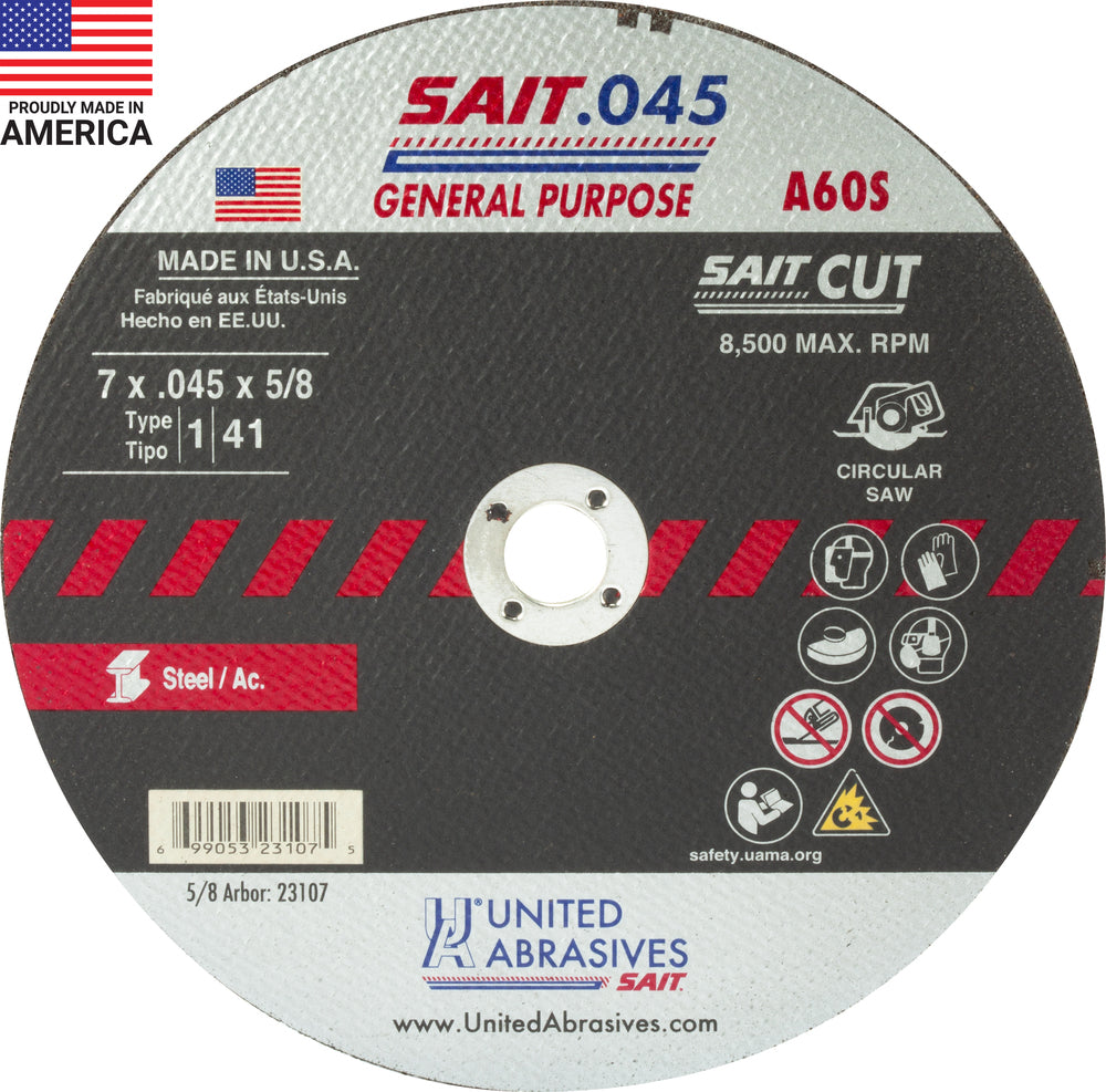 UNITED ABRASIVES SAIT 23107 GRINDING & CUT OFF WHEELS