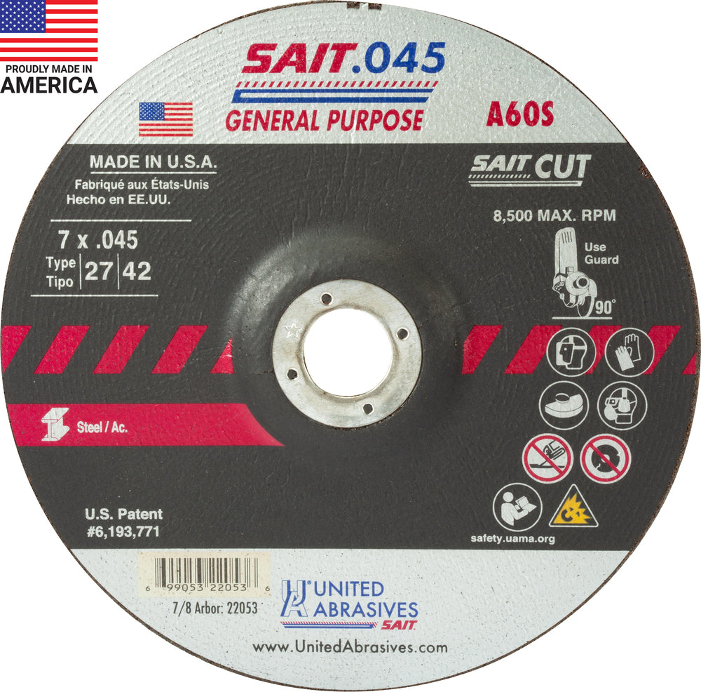 UNITED ABRASIVES SAIT 22053 GRINDING & CUT OFF WHEELS