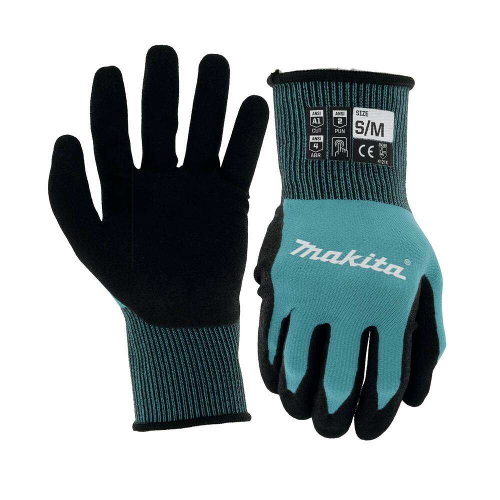 Makita T04117 Fitknit Cut Level 1 Nitrile Coated Dipped Gloves