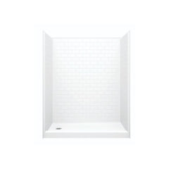 Aquatic 16030STTR-WH AcrylX Alcove Right-Hand Drain One-Piece Shower in White