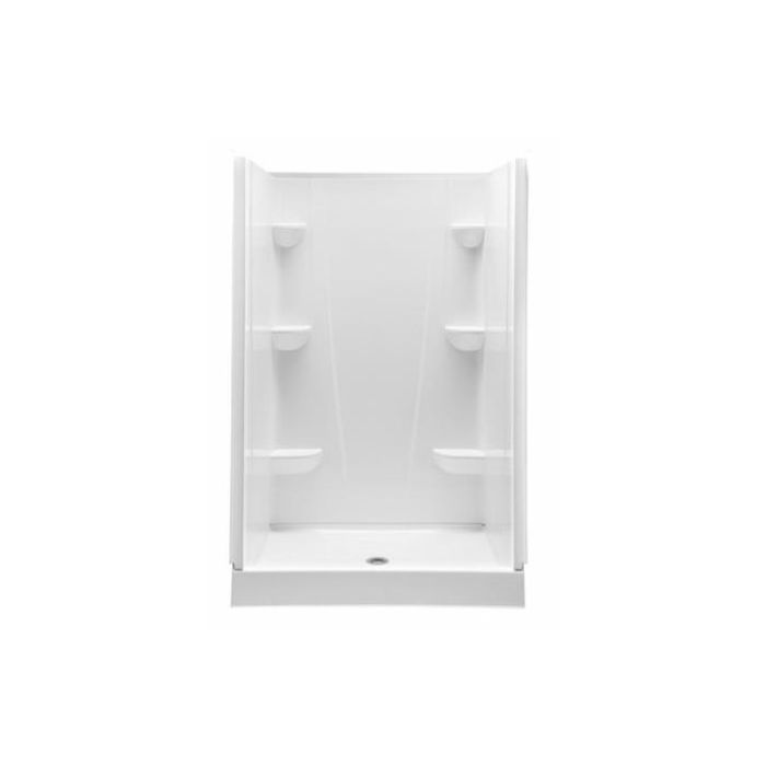 Aquatic 4834CPAN-WH 1-Piece Shower Pan Center Drain 48 in W x 34 in D