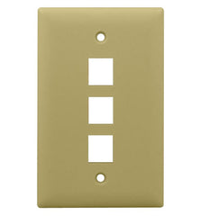 Legrand-On-Q WP3403IV 1-Gang 3-Port Wall Plate, Ivory