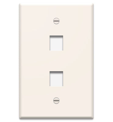 Legrand-On-Q WP3402LA 1-Gang 2-Port Wall Plate Light Almond
