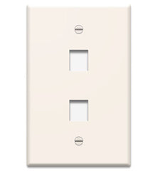 Legrand-On-Q WP3402LA 1-Gang 2-Port Wall Plate Light Almond
