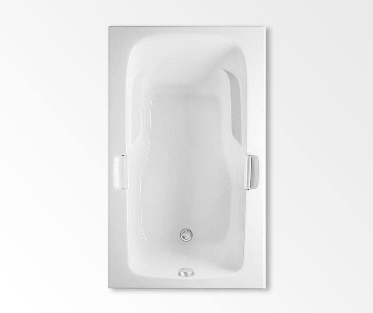 Aquatic 4272621V-WH Montrose II Element Cast Acrylic Universal Drain Whirlpool Bathtub 80 gal