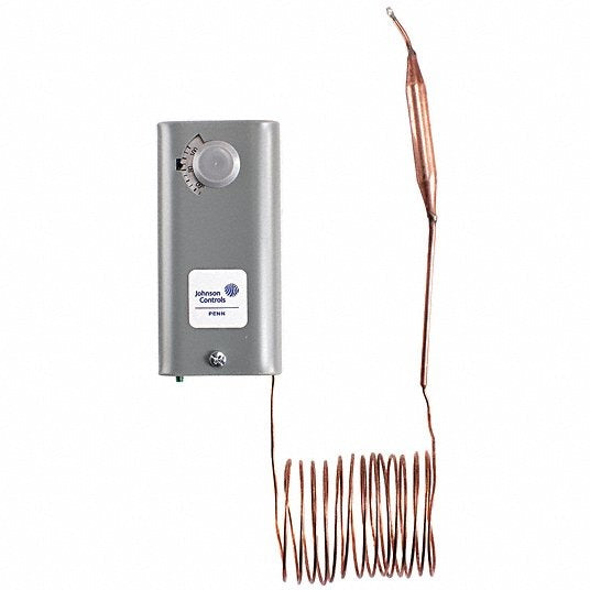 JOHNSON CONTROLS Johnson Controls A19ABA-45C Remote Bulb Temperature Control 120/277 VAC (6 ft Capillary) CVR28A-618R
