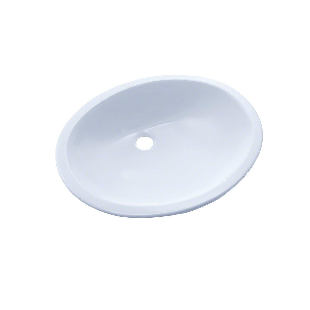 Toto LT579G#01 Rendezvous Oval Undermount Bathroom Sink with CeFiONtect, Cotton White