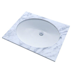 Toto LT579G#01 Rendezvous Oval Undermount Bathroom Sink with CeFiONtect, Cotton White