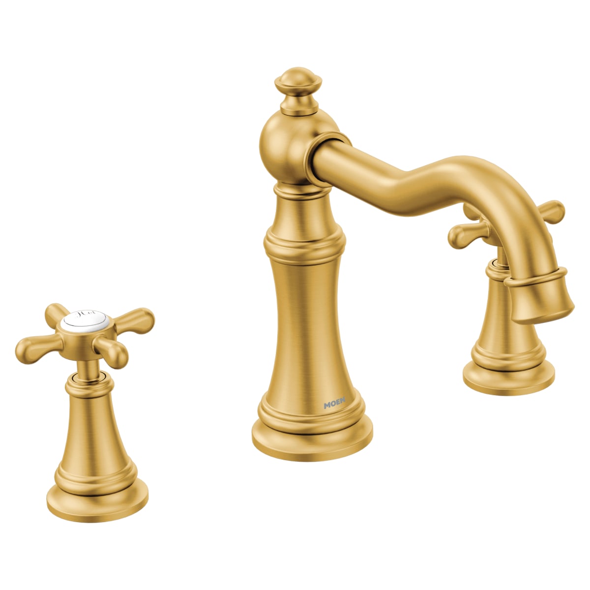 Moen TS22101BG Weymouth 2-Handle Deck-Mount High-Arc Roman Tub Faucet Trim Kit in Brushed Gold