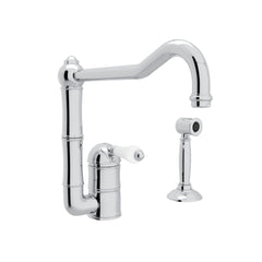 Rohl A3608/11LPWSAPC-2 Acqui® Extended Spout Kitchen Faucet With Side Spray in Polished Chrome