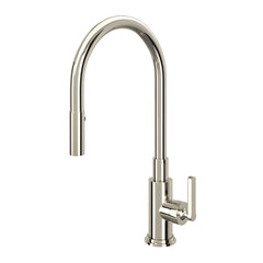 Rohl A3430LMPN-2 Lombardia Single Handle Pull Down Kitchen Faucet in Polished Nickel