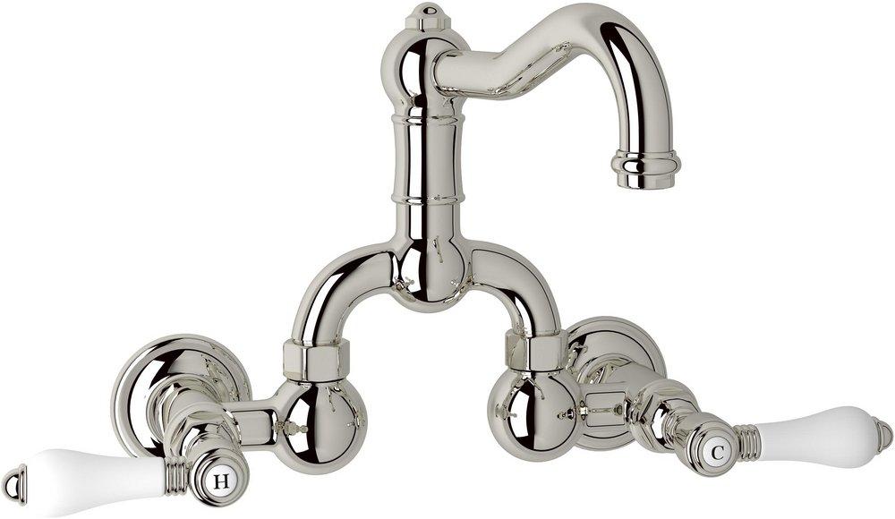 Rohl A1418LPPN-2 Country Bath Two Handle Bridge Bathroom Sink Faucet in Polished Nickel