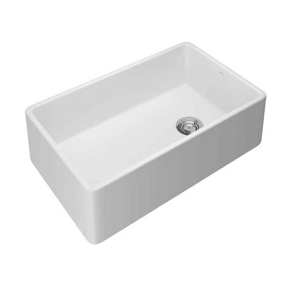 ROHL AL3220AF100 Largo d'Orta 32-3/4 x 19-7/8 in. Fireclay Single Bowl Farmhouse Kitchen Sink in White