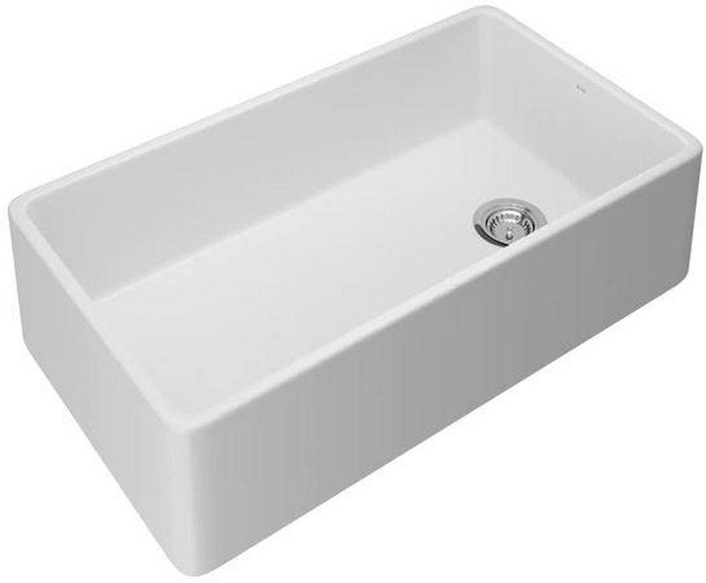 ROHL AL3620AF100 Lombardia 35-1/2 x 19-7/8 in. Fireclay Single Bowl Farmhouse Kitchen Sink in White