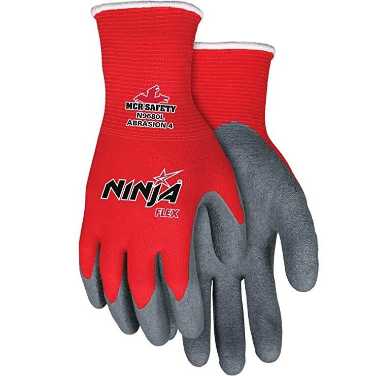 MCR Safety N9680M Ninja Flex Work Gloves Medium Latex Coated