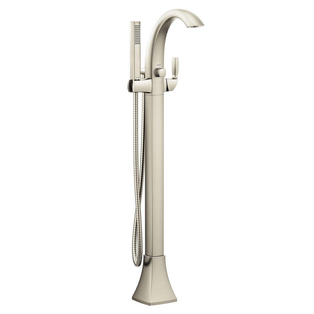 Moen 695BN Voss Single Lever Handle Floor Mount Filler in Brushed Nickel Trim Only