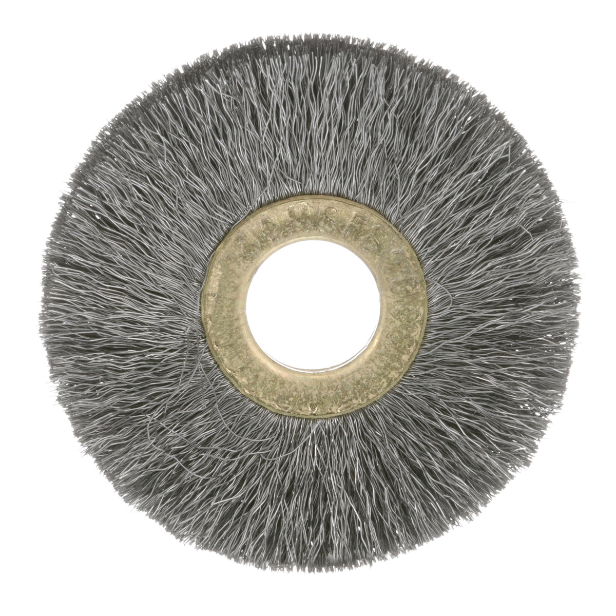 Osborn 11019 Small Diameter Wheel Brush, 1-1/2 in Dia Brush, 7/32 in W Face, 0.014 in Dia Crimped Filament/Wire, 3/8 in Arbor Hole